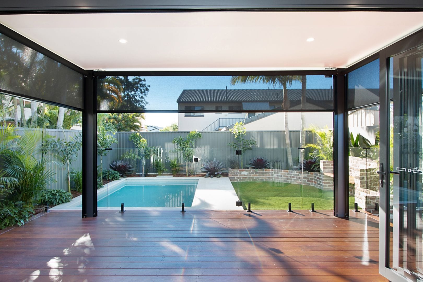 ZipGlide Outdoor blinds on patio