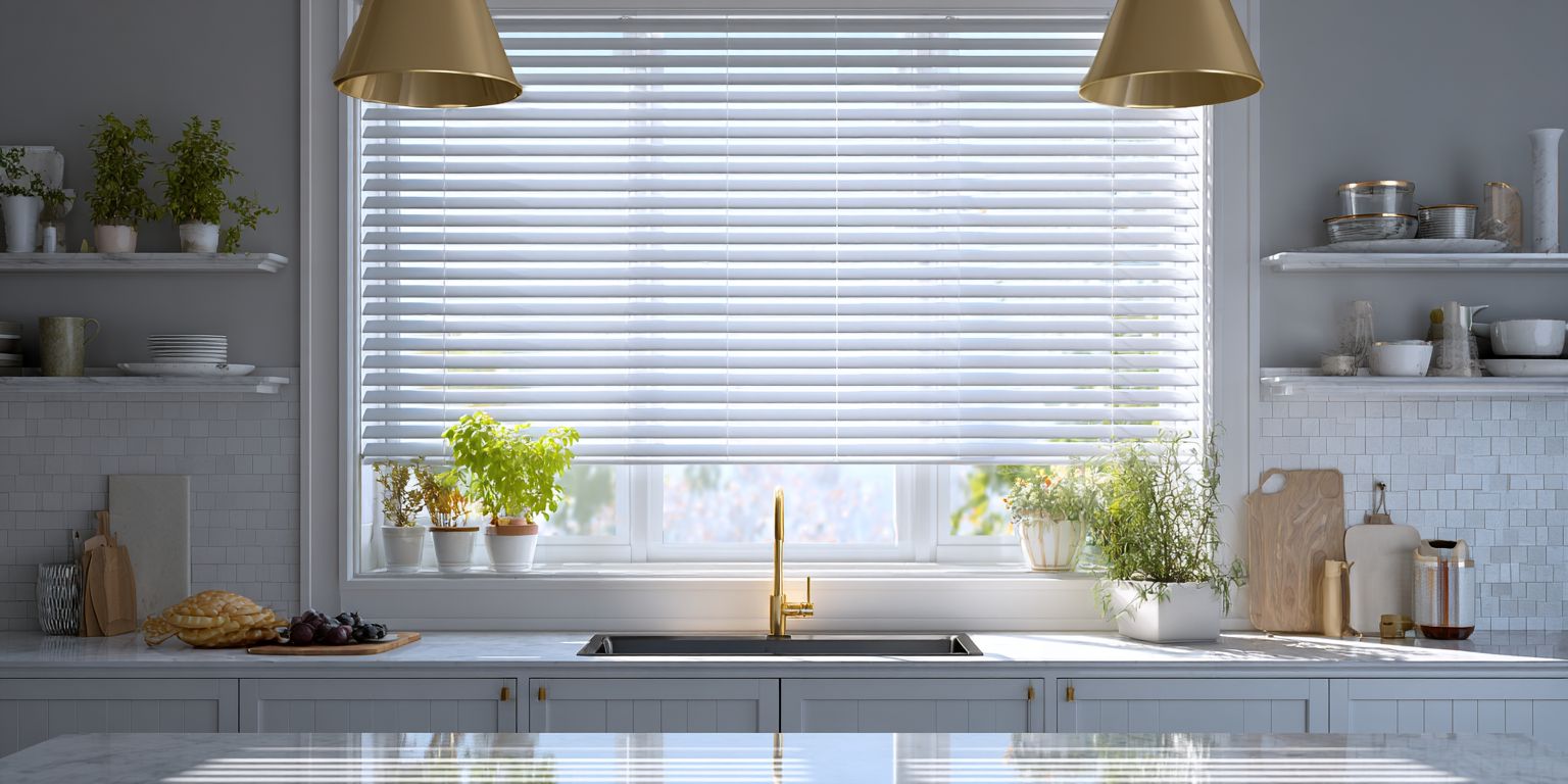 White PVC Venetian Kitchen