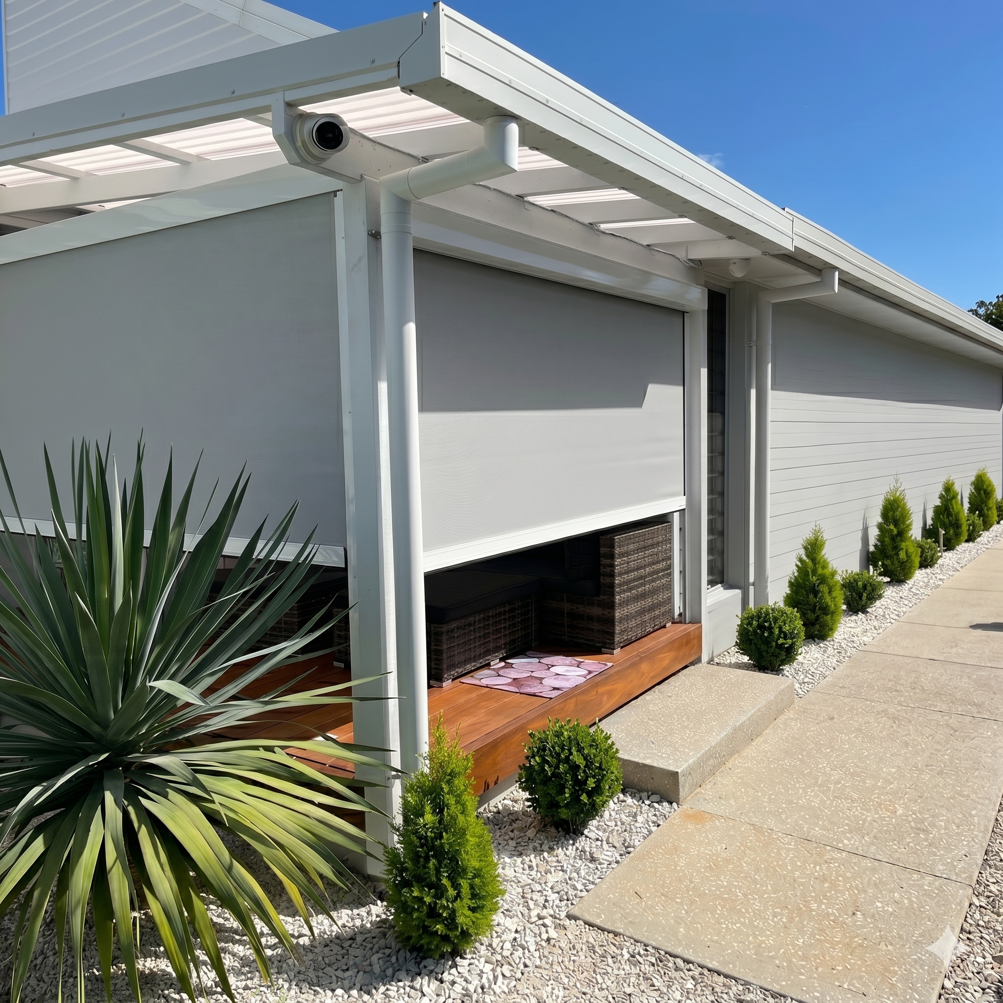 Zipglide outdoor blinds installed by gold coast blinds and shutters in Kingscliff