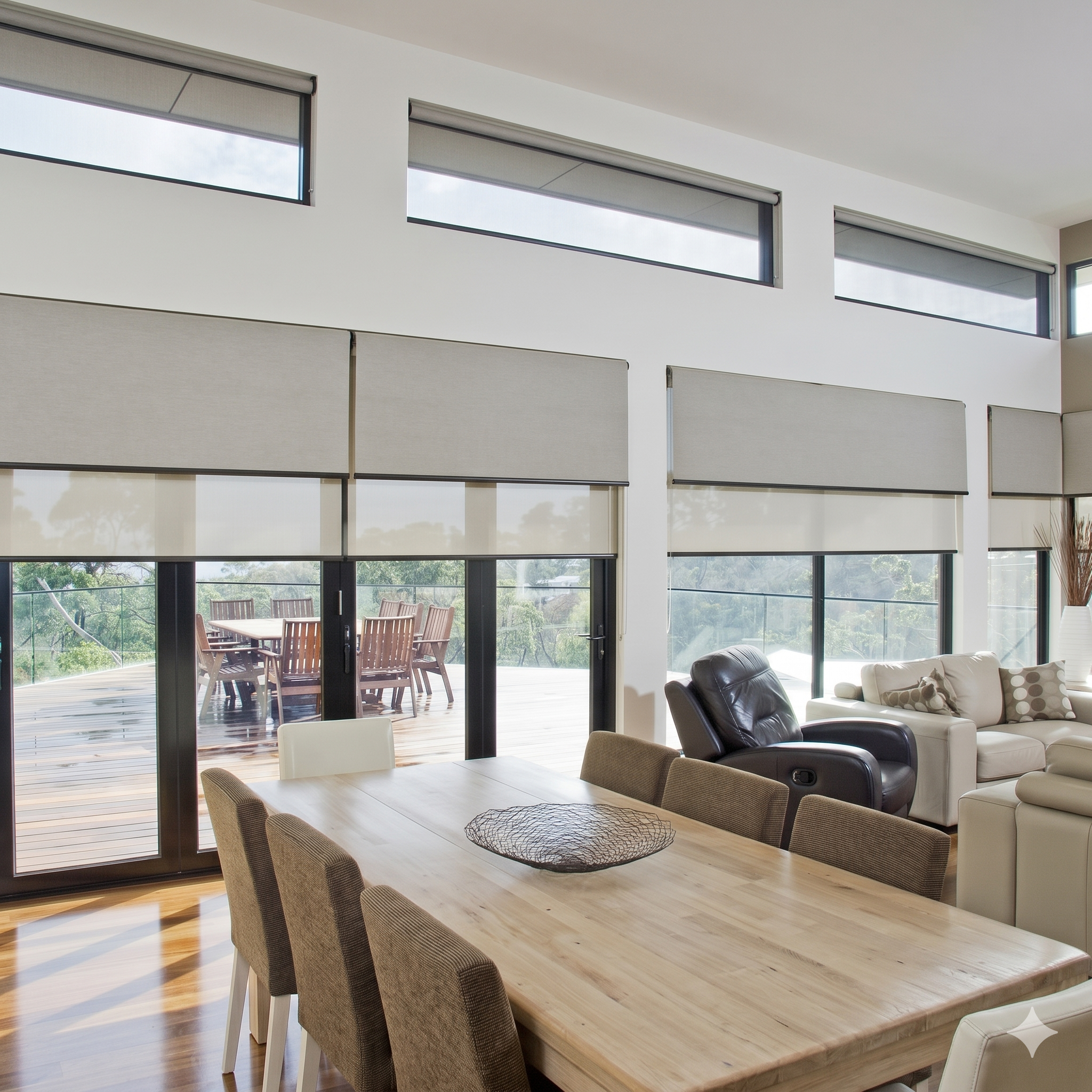 Double roller blinds custom made by Gold Coast Blinds and Shutters