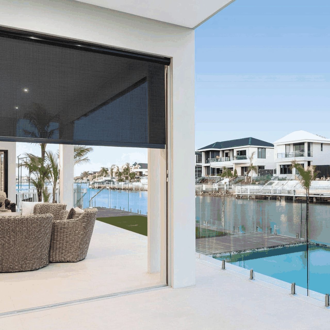Outdoor blinds installed by Gold Coast Blinds & Shutters